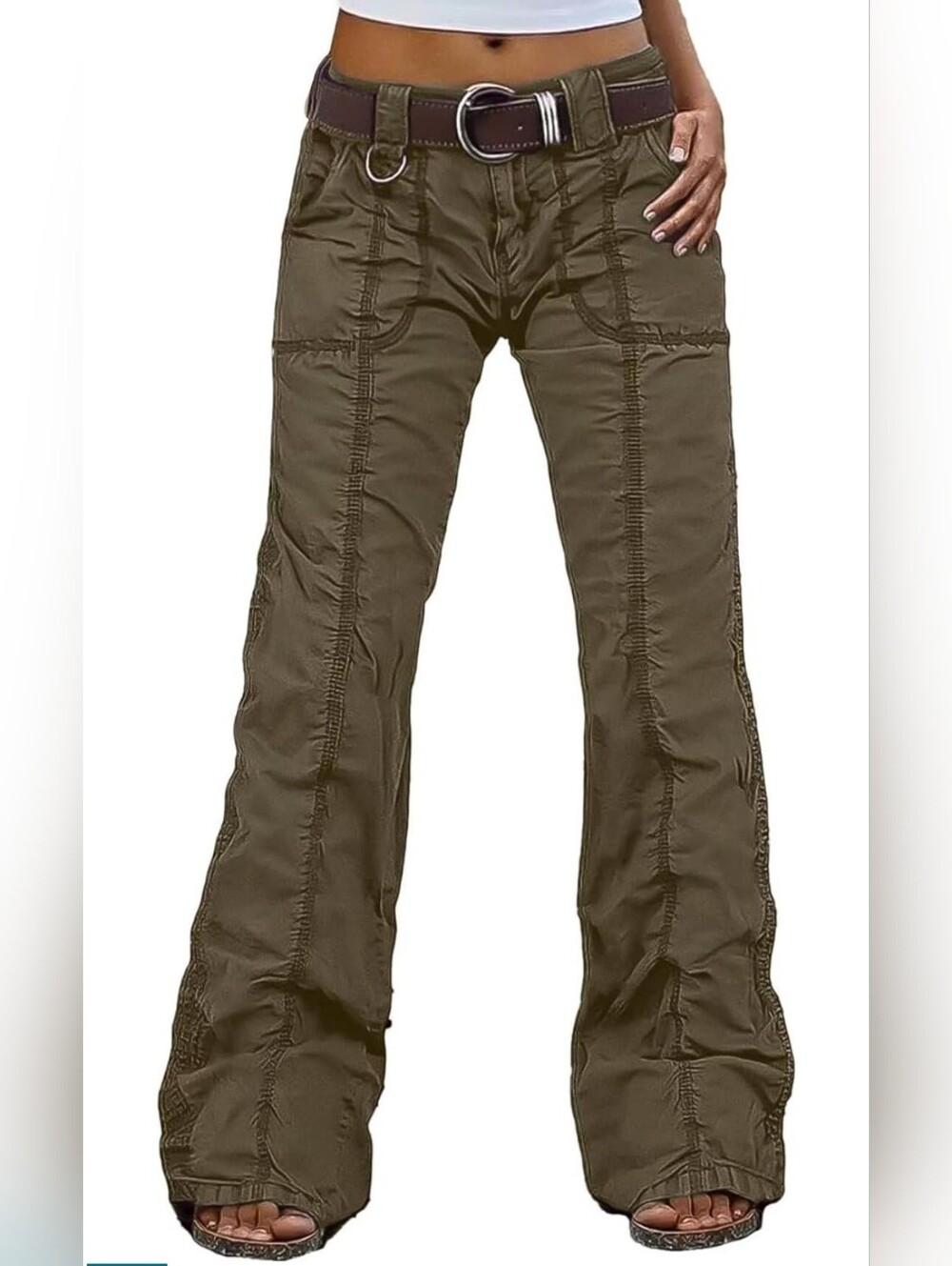Flamingals Straight Leg Mid Rise Browns Pants NWT Women's Medium